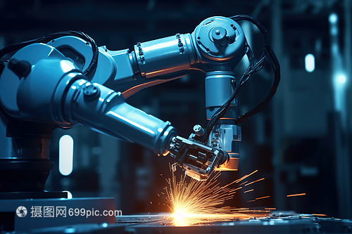 未來工廠人工智能機(jī)械臂流水線操作數(shù)字藝術(shù)